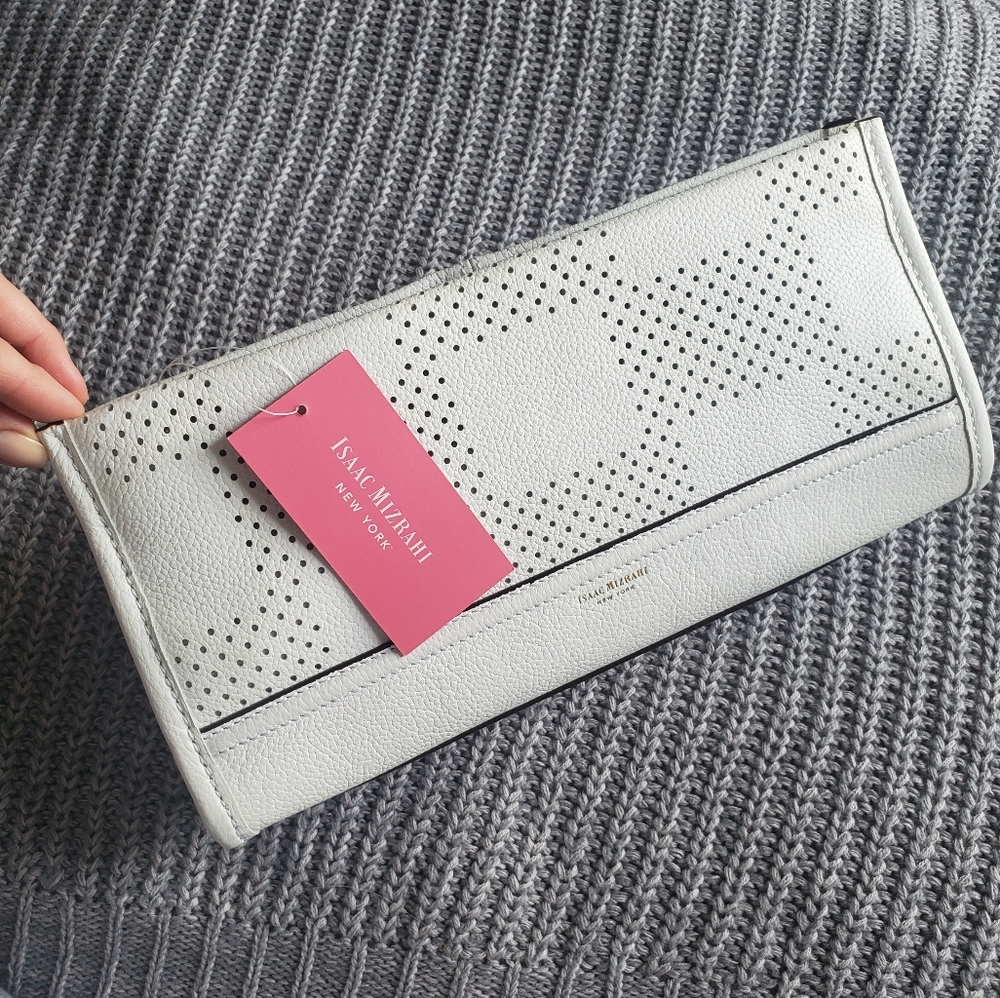 Isaac Mizrahi  leather clutch